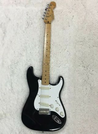 1986 Fender Squier Black Mij Stratocaster Vintage Electric Guitar