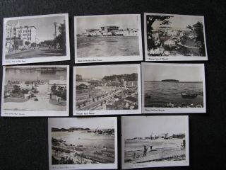 Yokosuka Naval Base Port & Town Souvenir Photo Set (8) Occupied Japan Post Wwii