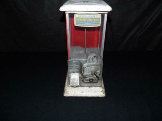 Antique " Master " 1 Cent Gumball Or Candy Vending Machine B&o Sales Pgh Pa