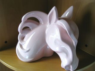 Vintage Rare Large Jaru Pottery Of California 1980 Ceramic Pink Horse 10 " Tall