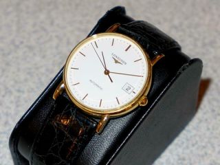 Vintage Mens 33mm Longines Automatic 18k Gold Watch W/date