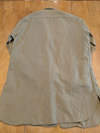 WW2 WWII U.  S.  Army Wool Flannel Field Shirt With Gas Flaps Mens 15x32 8