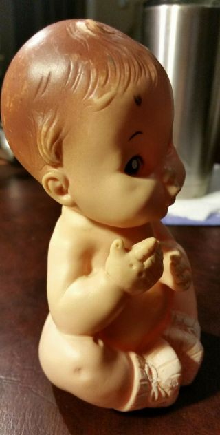 Vintage Rubber Squeak Toy Baby Joy 1972 in Diaper Squeaker 4