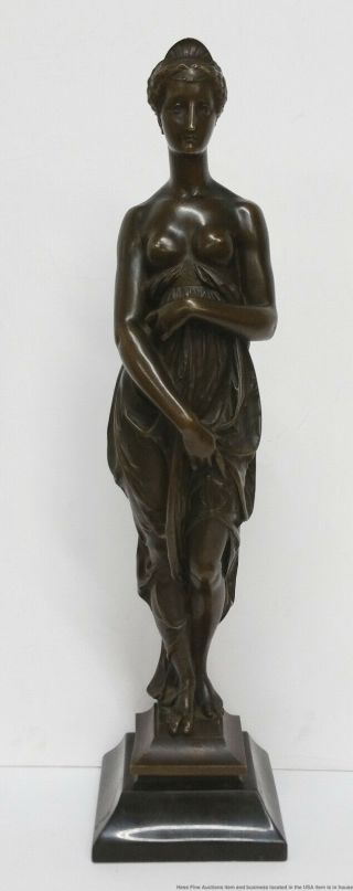 Heavy Bronze Nude Antique French Grand Tour Sculpture Signed Jls Sl Ls