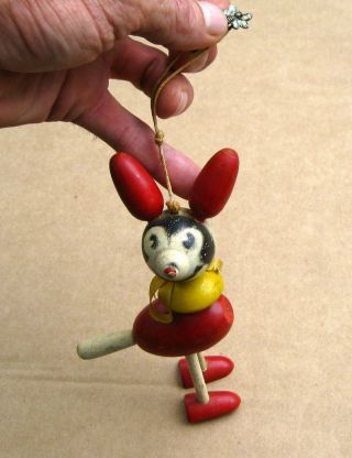 1930 GEORGE BORGFELDT & CO ? ANTIQUE WOODEN STRING JIGGER STYLE MICKEY MOUSE TOY 2