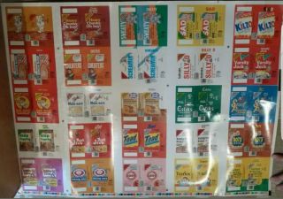 Rare Vintage Swell Goofy Groceries Uncut Sheet Of 25 Boxes Parody Wacky Packages