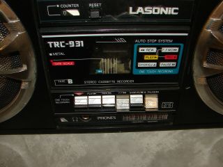 Vintage LASONIC TRC 931 RADIO TAPE PLAYER BOOMBOX GHETTO BLASTER PARTS REPAIR 4