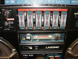 Vintage LASONIC TRC 931 RADIO TAPE PLAYER BOOMBOX GHETTO BLASTER PARTS REPAIR 5