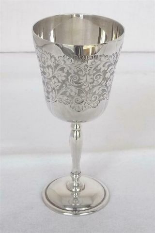 A Stunning Vintage Solid Sterling Silver Wine Goblet Birmingham 1974 (b)