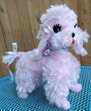 Vintage Rushton Star Creations Pink Poodle Good Shape With Tag