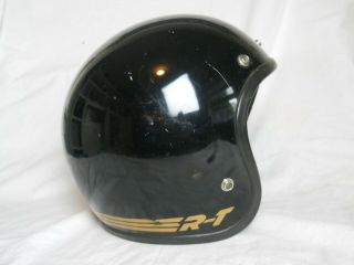 Vintage Bell Rt Black Motorcycle Helmet,  Size 7 3/4,  (d.  S. )
