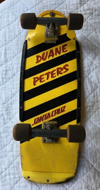 Vintage Duane Peters Santa Cruz 5 Stripe Rare Yellow And Black Complete Board