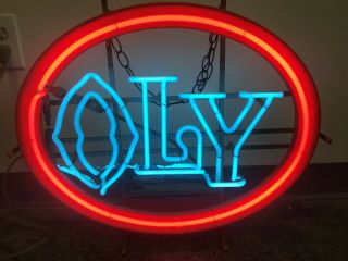 Vintage Olympia Beer Neon Lighted Sign Oly Washington