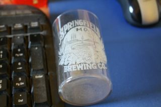 Antique Rare Brewery Glass Beer Springfield Mo Etched Brewing Co.