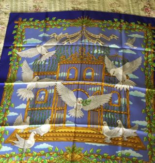 Vintage Hermes Scarf 100 Silk “we The People Of The United Nations.  ”