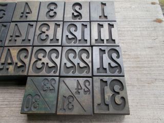 Antique Letterpress Wood Type Printer Block - COMPLETE CALENDER DAYS - Days of Week 2