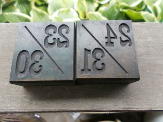 Antique Letterpress Wood Type Printer Block - COMPLETE CALENDER DAYS - Days of Week 6