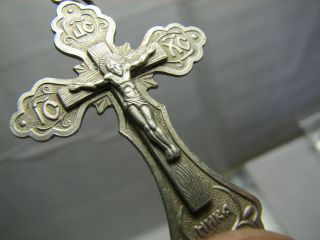 Crucifixion Big Size Old Vintage Sterling Silver Cross - Pendant 1148