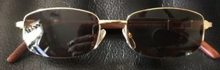 Vintage Cartier Sunglasses Wood Temples W Hard And Soft Cases - Authentic