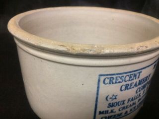 VINTAGE ADVERTISING CRESCENT CREAMERY COMPANY BUTTER CROCK SIOUX FALLS,  S.  D. 5