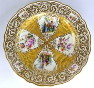 N946 Antique Meissen Porcelain Cabinet Plate Dresden