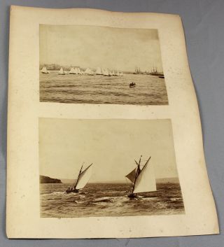 c1888 - 90 | nine rare albumen photographs yachts sydney australia,  samoa wreck 10
