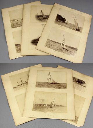 C1888 - 90 | Nine Rare Albumen Photographs Yachts Sydney Australia,  Samoa Wreck