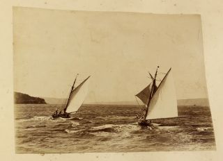 c1888 - 90 | nine rare albumen photographs yachts sydney australia,  samoa wreck 2