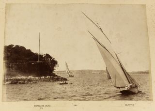 c1888 - 90 | nine rare albumen photographs yachts sydney australia,  samoa wreck 3