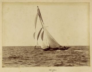 c1888 - 90 | nine rare albumen photographs yachts sydney australia,  samoa wreck 5