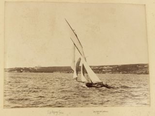 c1888 - 90 | nine rare albumen photographs yachts sydney australia,  samoa wreck 8