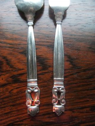 GEORG JENSEN DENMARK STERLING SILVER ACORN Pattrn Child Flatware Spoon and Fork 7