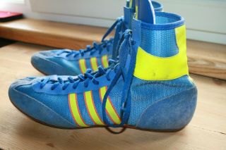Vintage Adidas Wrestling Shoes Trainer Boxing Made In West Germany Size 11
