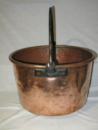 Antique Signed J.  P.  SCHAUM Copper Cauldron Apple Butter Lancaster PA 10 Gal 20 