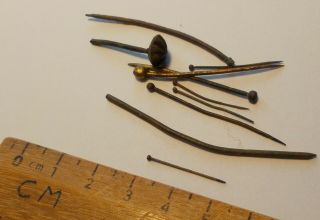 Medieval And Tudor Brass Pins 14th - 17th Century