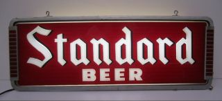Vtg Erin Brew Standard Brewing Cleveland Bar Light Sign Double Sided Advertising