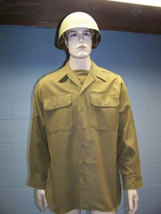 Wwii U.  S.  Army Wool Shirt With Gas Flap