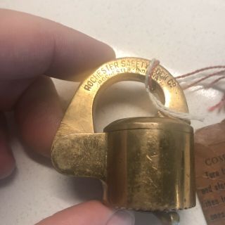 Rare Antique Pat.  Feb.  18,  08 Rochester Safety Lock Co.  Combo Lock W/orig.  Paper