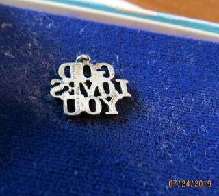 TIFFANY & CO STERLING SILVER GOD LOVES YOU RELIGIOUS CHARM PENDANT W/ORIG BOX 3