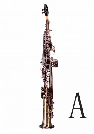 100 Professional Bb Antiqued Red Brass Soprano Saxophone With Case