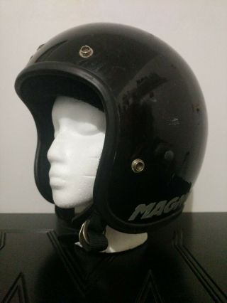Vtg Bell Magnum Motorcycle Helmet Size 7½ Black Snell 75 2