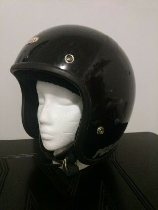 Vtg Bell Magnum Motorcycle Helmet Size 7½ Black Snell 75 3