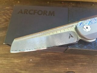 Arcform Slimfoot Damasteel Mokuti Blade Knife 1 of 2 Very rare 2
