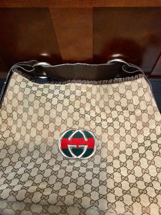 Rare Vintage Gucci Monogram Hobo Handbag Purse