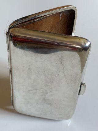 Heavy Ww1 Art Deco Solid Silver Calling Card Case Birmingham 1918 48.  4g