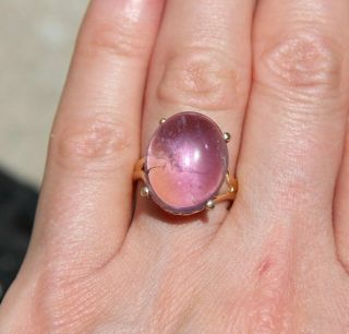 18k 750 Solid Yellow Gold 5.  6 Grams Amethyst Vintage Ring Classy