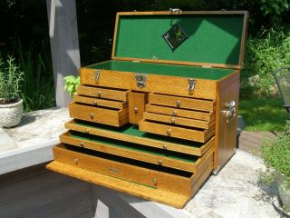 Vintage H.  Gerstner Oak Machinist Chest Model O52 - Circa 1970