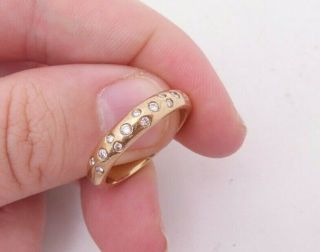 9ct Gold Diamond Heavy Boodle Type Ring,  9k 375