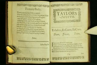 John Taylor TAYLOR ' S MOTTO 1621 Water Poet Jacobean Very Rare 1ST ED & ISSUE NR 4