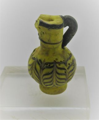 Ancient Phoenician Mosiac Glass Bottle Bead Pendant